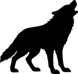 Wolf howling silhouette vector isolated graphic image design