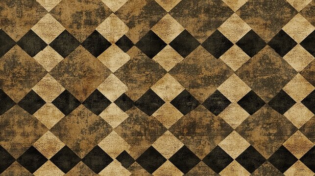 A fashionable brown and black argyle pattern exhibiting a classic design that blends tradition with modern style for various creative applications