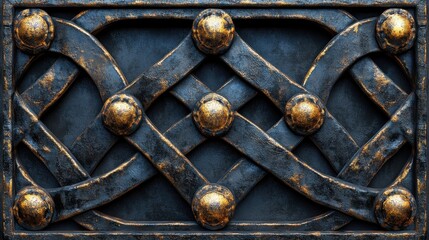 3d black grid cast iron lattice geometric pattern medieval wall decor engrave ceiling background