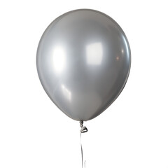 Silver balloon isolation on transparent background