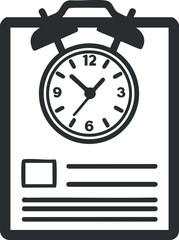 Obraz premium Illustration of a clipboard icon with a clock symbolizing time management and scheduling.