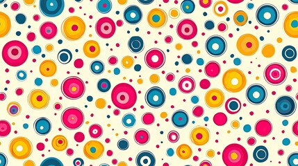 Playful and colorful pattern full of varied shapes and designs creating a fun and energetic mood ideal for brightening up any space