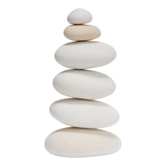 Fototapeta premium Stacked White Stones for Serenity and Balance