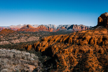 light hitting the red rocks of arizona