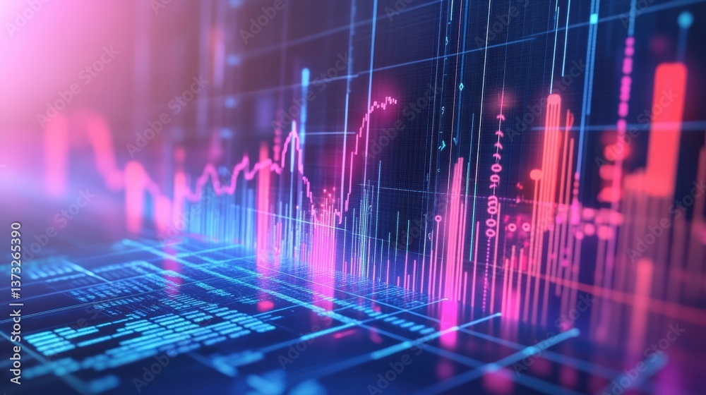 Aufkleber e-commerce sales growth represented through colorful financial graphs and bar charts in a modern cor