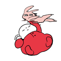 ぬいぐるみを振り回す赤ちゃん