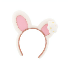 easter bunny with pink ribbon