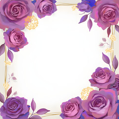 pink roses frame