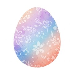 Watercolor Easter Egg with Floral Design