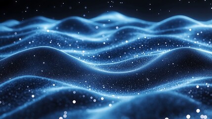 Abstract Midnight Scene with Astronomical Waves in Sepia Tones