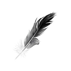 feather on white background