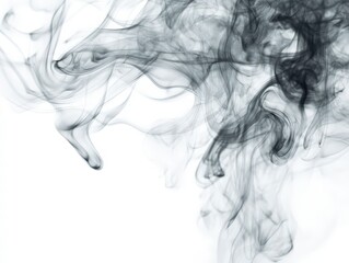 Raw Style Smoke on Blank Background: Subtle Visual for Abstract Prints and Modern Decor