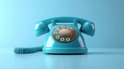 blue phone icon or contact website mobile symbol isolated on classic communication telephone white background with service support hotline concept 3d rendering