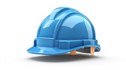 blue safety hat isolated,cartoon illustration style
