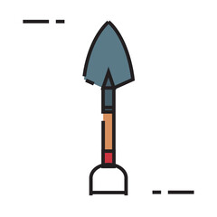 Vector illustration of a hand shovel or trowel with a simple design.
