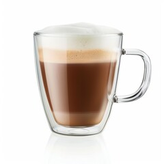 Espresso with rich crema showcasing vibrant colors on a clean white background