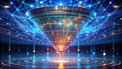 Data Funnel Visualization with Neural Network Design and Algorithms