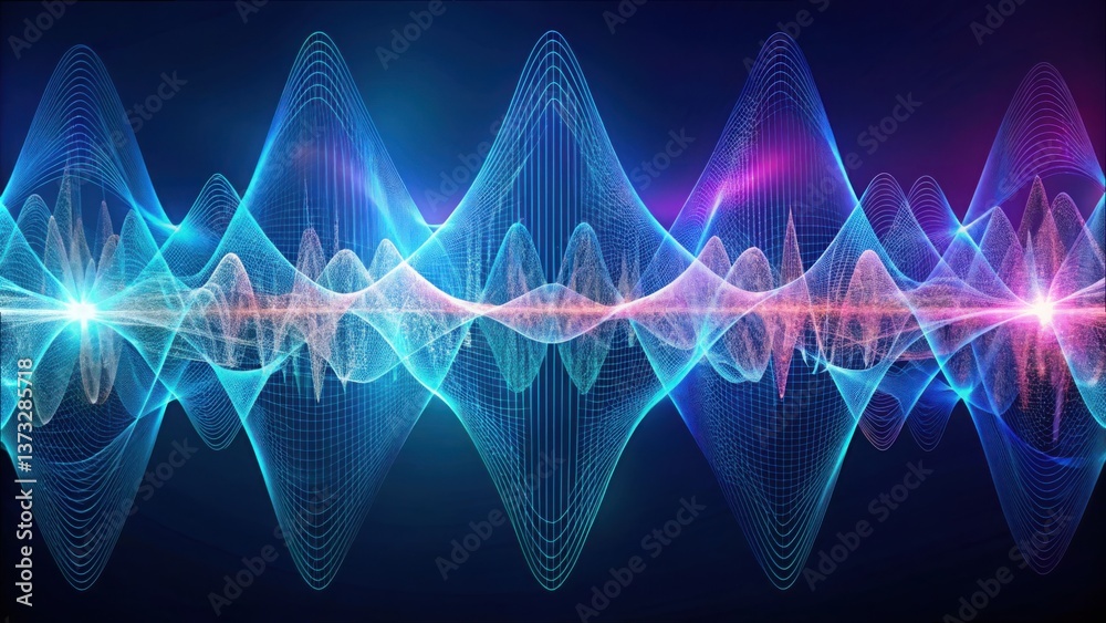 Leinwandbilder vibrant visualization of neural code through voice waves and filters