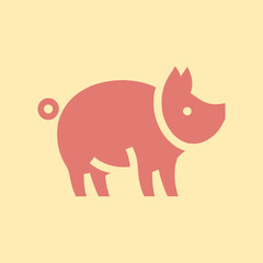 vector illustration of a cartoon pig