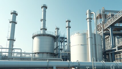 Fototapeta premium Industrial Chemical Plant - Modern Manufacturing
