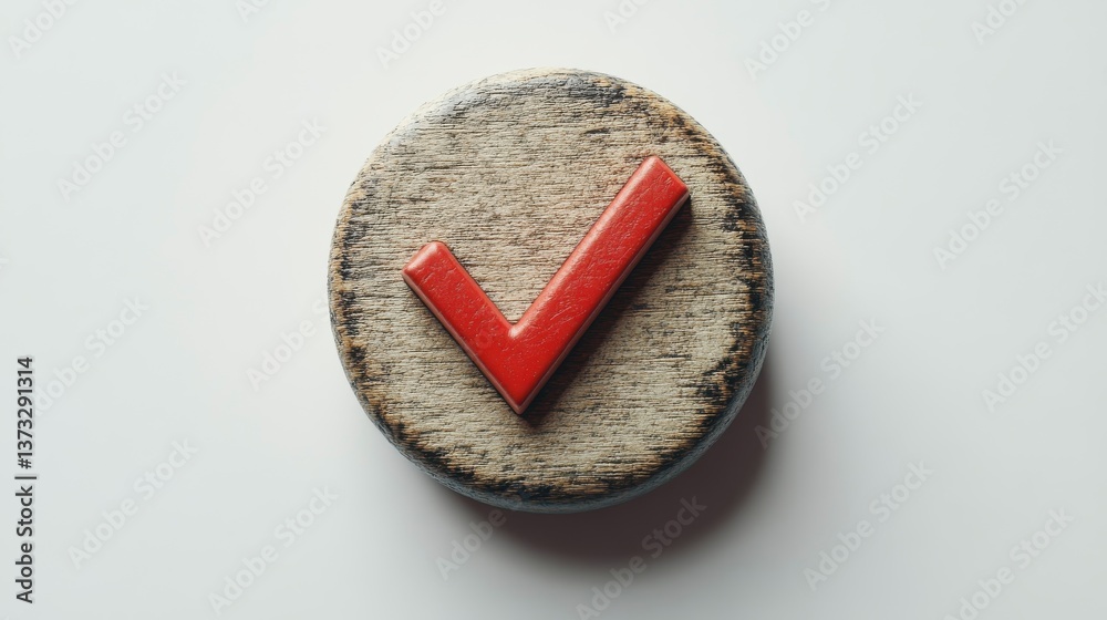 Fototapete correct and wrong check mark icon choice sign test checklist button flat design isolated on white background with vote yes or no element symbol box 3d rendering