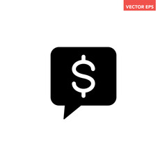 Single black financial chat line icon, simple business consultant advice flat design vector pictogram, infographic interface elements for app logo web button ui ux isolated on white background