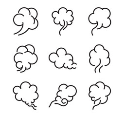 Set of smoke vector icons on a white background