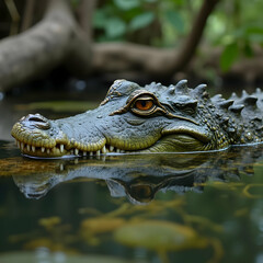 Obraz premium alligator in the water