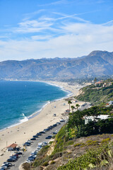 Fototapeta premium View along the coastline at Point Dume State Beach in Malibu, California. 
