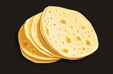 Pale Yellow Bread Slices with Irregular Holes on Dark Background