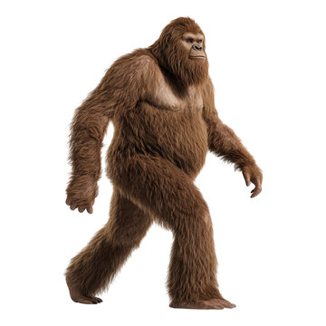 Fototapeta Walking Bigfoot Creature in Forest Environment
