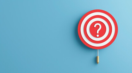 Navigating Uncertainty: A conceptual illustration of a target with a question mark at its center, set against a vibrant, minimalistic background. Evoking a sense of curiosity, exploration.