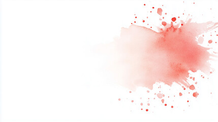Red Watercolor Splash: A vibrant display of red watercolor creating an artistic visual effect, with a soft blend and scattered droplet, capturing a blend of abstract and fluid movement. 