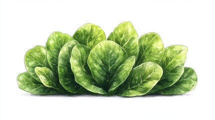 Fototapeta premium fresh green salad isolated,cartoon illustration style