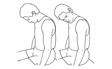 Seated Neck Stretch Exercise Step for Muscle Relaxation and Pain Relief