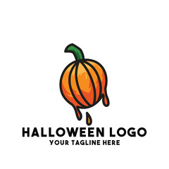 Halloween Logo Featuring a Melting Pumpkin