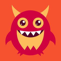 vector cute monster logo design