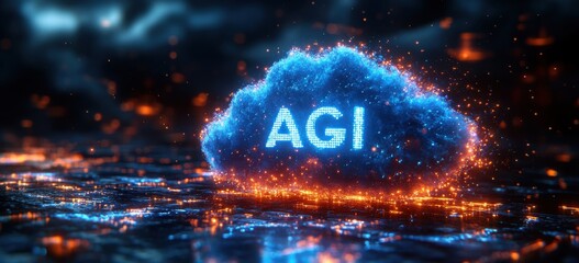 A blue cloud with the letters AGI on it