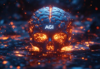 A skull with the letters AGI on it