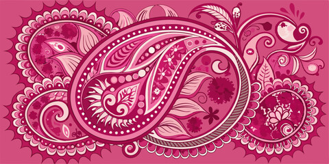 vector elegant pink paisley pattern