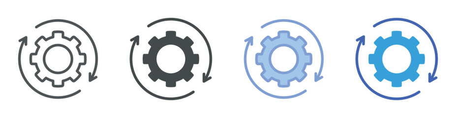 Cycle icon set multiple style collection