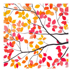 Autumn Leaves on Branches Ready for Fall