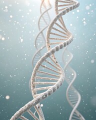 dna strand on blue background