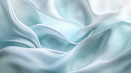 Obraz premium Soft, flowing aqua fabric creates serene and calming atmosphere, perfect for various artistic and design projects