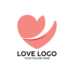 Heart shaped logo with a smile