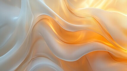Fototapeta premium Soft Flowing Fabric in Warm Tones of Cream and Orange Hues