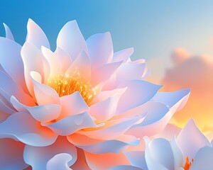 Lotus Bloom Sunrise Sky
