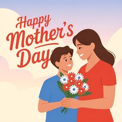 Mother's Day Celebration Isolated On White Background


