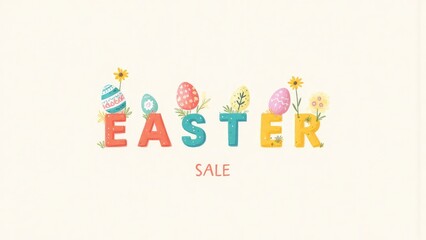 Fototapeta premium Easter Sale Banner for Online Shop. Spring Holiday Sale