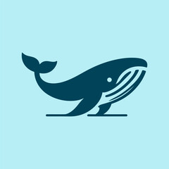 whale cartoon isolated on white background
